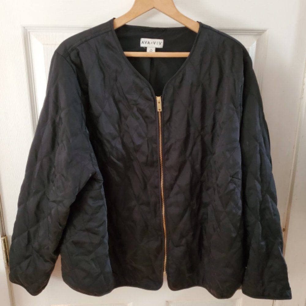 AVA+VIV Black Bomber Jacket PLUS - 3X